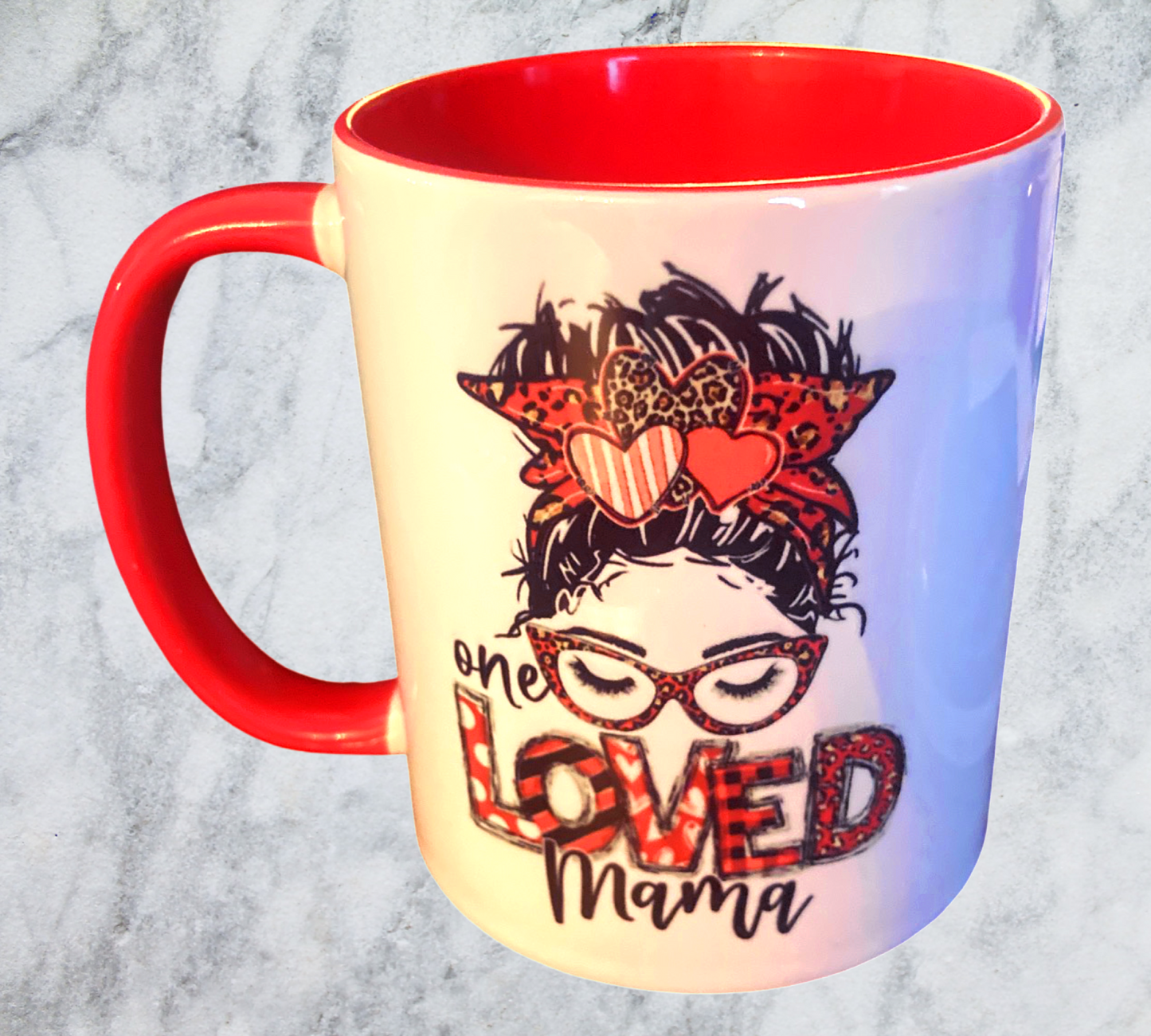 Loved Mama Mug Red/Color 12 oz.
