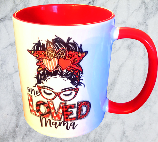Loved Mama Mug Red/Color 12 oz.